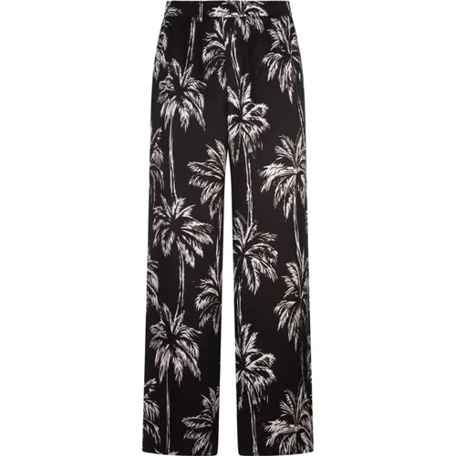 Schwarze Pyjama-Hose mit Palmenmuster - Balmain - Modalova