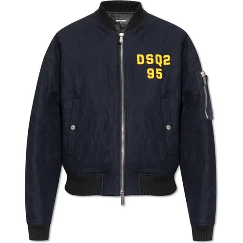 Bomber Jackets, male, , Size: 2XL Jacket with logo - Dsquared2 - Modalova