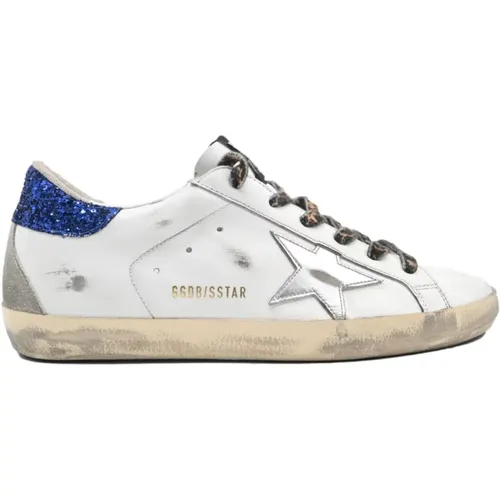 Silver Star Back Glitter Sneakers , female, Sizes: 6 UK - Golden Goose - Modalova