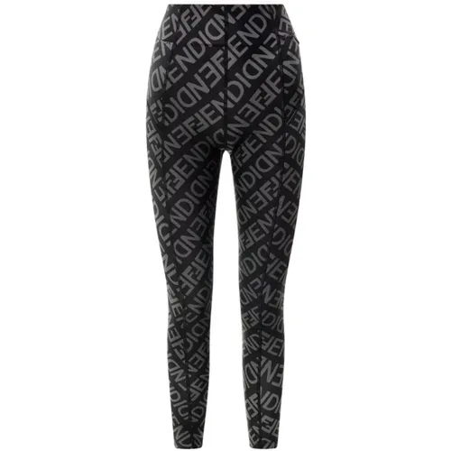 Technical Snow Leggings with Logo , female, Sizes: S - Fendi - Modalova