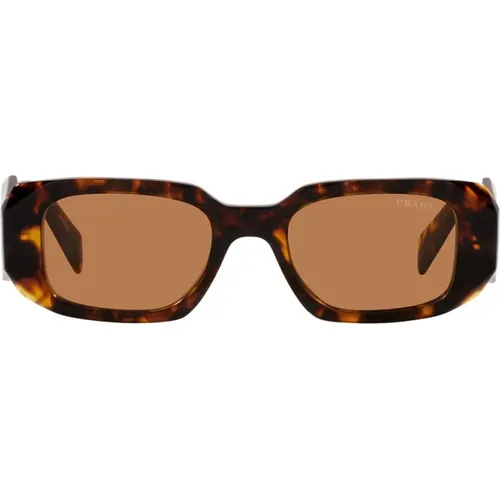 Rechteckige Sonnenbrille aus honigtortoise-acetat , unisex, Größe: 49 MM - Prada - Modalova