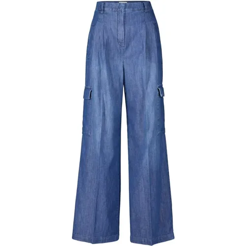 Wide-Fit Jeans Frankie mit Bundfalten , Damen, Größe: L - Seductive - Modalova