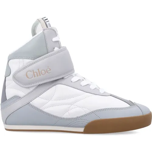 Sneakers, female, , Size: 8 US Pastel High-Top Sneakers - Chloé - Modalova