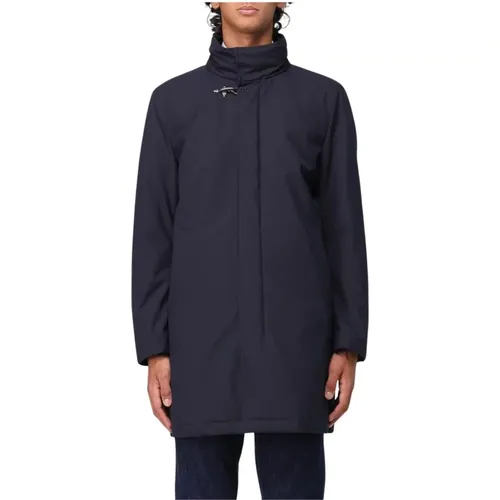 Single-Breasted Coats, male, , Size: 3XL Classic Coat HookandEye Closure - Fay - Modalova