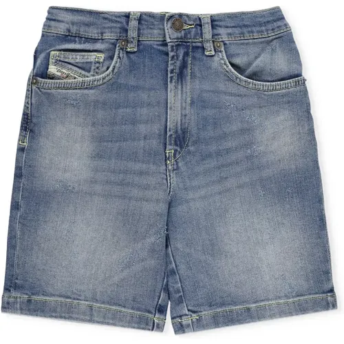 Blaue Baumwollshorts für Jungen mit Ripped-Details,Hose und shorts - Diesel - Modalova