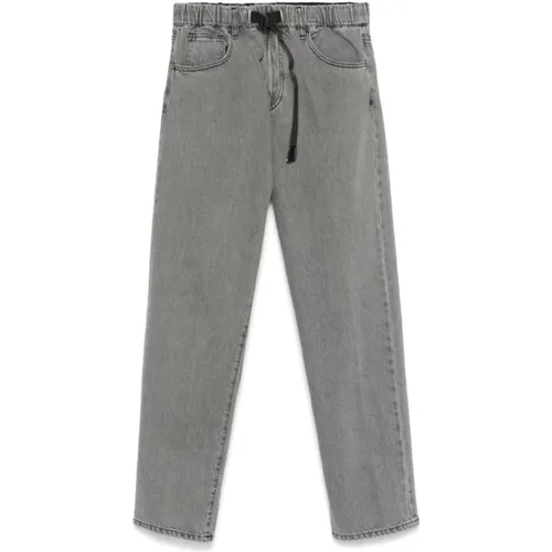 Straight Jeans, male, , Size: XS Grey Denim Trousers Elasticated Waist - White Sand - Modalova