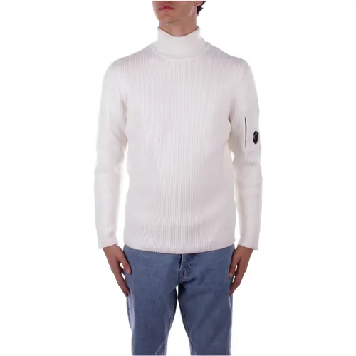 Turtlenecks, male, , Size: L High Neck Logo Sweater - C.P. Company - Modalova