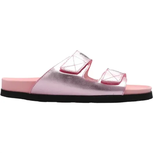 Sliders, female, , Size: 8 US Slides with logo - Palm Angels - Modalova