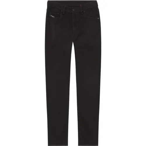 Slim-Fit Tapered Schwarze Jeans , Herren, Größe: W26 L34 - Diesel - Modalova