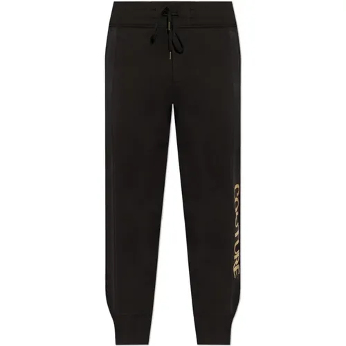 Sweatpants, male, , Size: M Sweatpants with printed logo - Versace Jeans Couture - Modalova