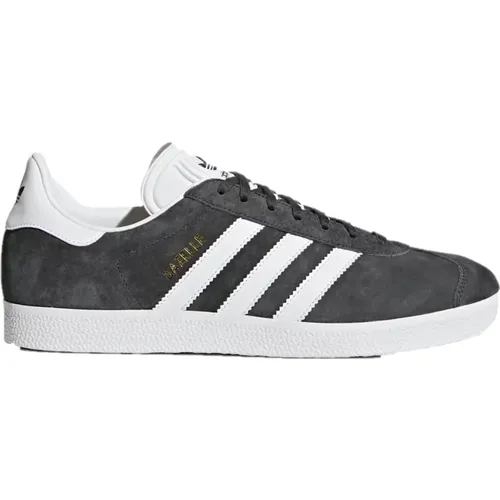 Classic Adidas Gazelle Sneakers - Dark Grey/White/Gold Metallic , male, Sizes: 10 UK, 11 1/3 UK, 7 1/3 UK, 2 2/3 UK, 4 2/3 UK, 8 UK, 12 UK, 10 2/3 UK, - adidas Originals - Modalova