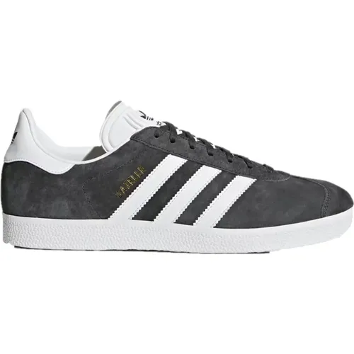 Classic Adidas Gazelle Sneakers - Dark Grey/White/Gold Metallic , male, Sizes: 2 2/3 UK, 12 UK - adidas Originals - Modalova