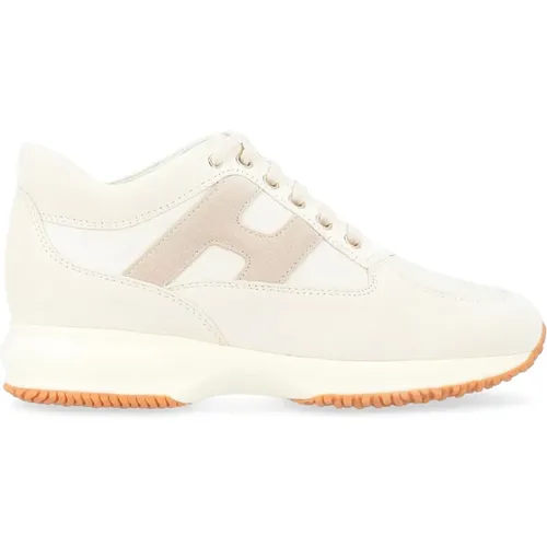 Interactive Suede Sneakers Ivory , female, Sizes: 3 1/2 UK - Hogan - Modalova