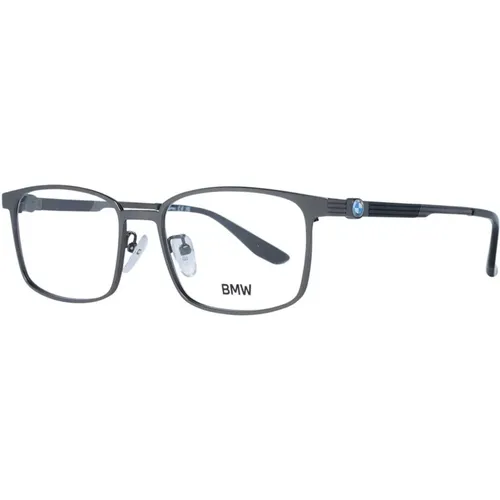 Glasses, male, , Size: ONE SIZE Gunmetal Rectangle Eyeglasses for Men - BMW - Modalova