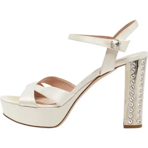 Pre-owned Satin sandals , female, Sizes: 7 UK - Miu Miu Pre-owned - Modalova