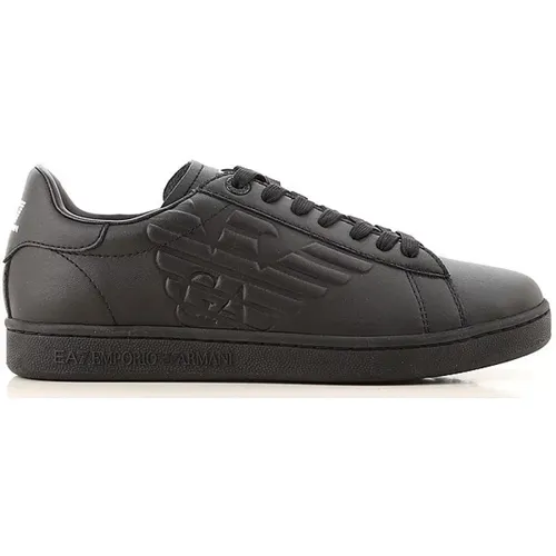 Leather Sneakers Round Toe , male, Sizes: 12 UK - Emporio Armani EA7 - Modalova