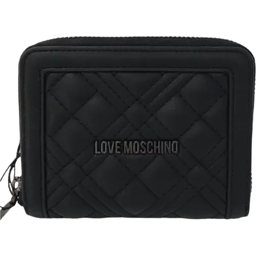 Wallets & Cardholders, female, , Size: ONE SIZE Quilted Zipper Wallet with Coin Pocket - Love Moschino - Modalova