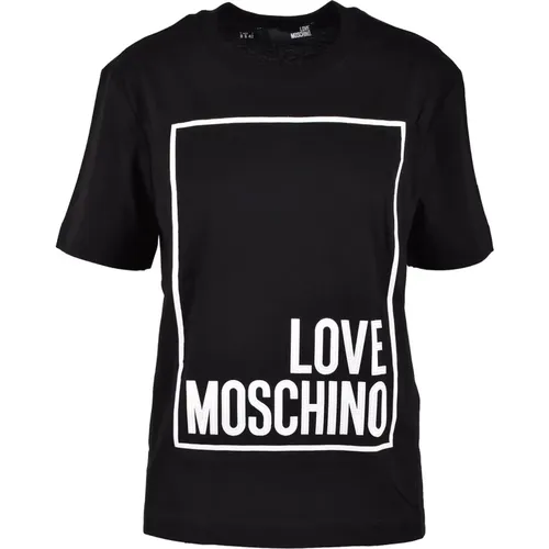 Rosa T-Shirt aus der Kollektion - Love Moschino - Modalova