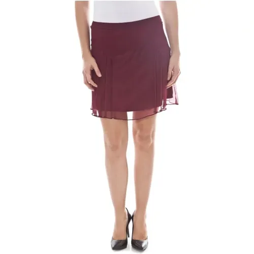 Short Skirts, female, , Size: 2XL Burgundy Mesh Mini Skirt - John Galliano - Modalova