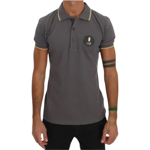 Grey Collared Polo Shirt , male, Sizes: M - Roberto Cavalli - Modalova