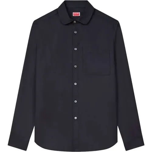 Casual Shirts, male, , Size: XL Cotton Long Sleeve Buttoned Shirt - Kenzo - Modalova