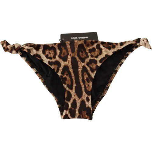 Bikinis, female, , Size: L Leopard Print Bikini Bottom - Dolce & Gabbana - Modalova