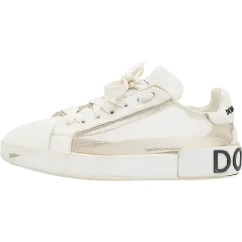 Pre-owned Sneakers, female, , Size: 7 1/2 US Pre-owned Leather sneakers - Dolce & Gabbana Pre-owned - Modalova