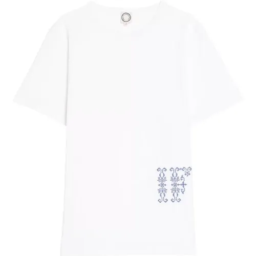 Besticktes weißes T-Shirt , Damen, Größe: S - Ines De La Fressange Paris - Modalova