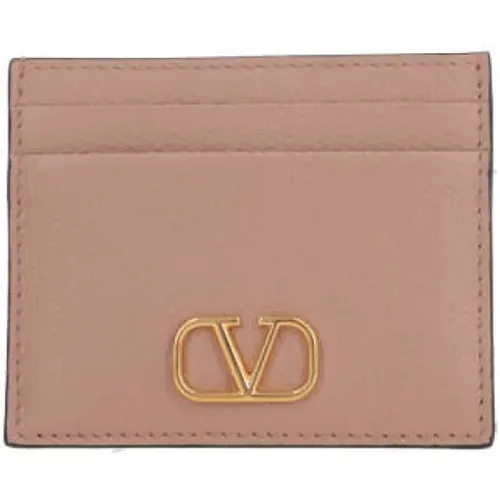 Wallets & Cardholders, female, , Size: ONE SIZE Signature VLogo Leather Card Holder - Valentino Garavani - Modalova