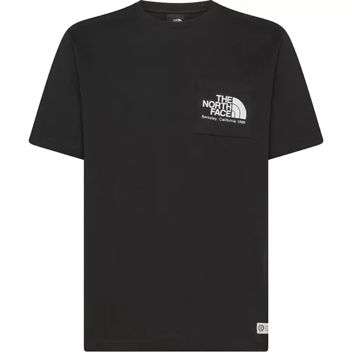 Berkeley California Taschen T-Shirt Schwarz , Herren, Größe: L - The North Face - Modalova