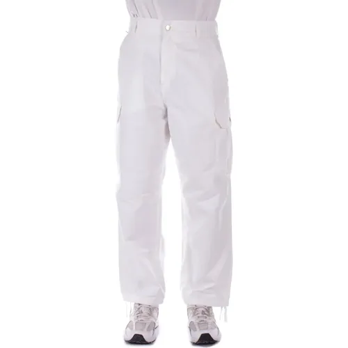 Straight Trousers, male, , Size: S Logo Back Trousers with Ankle Laces - Carhartt WIP - Modalova