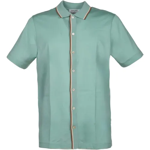 Mint Bowling Shirt , male, Sizes: 2XL, 3XL, XL - Gran Sasso - Modalova