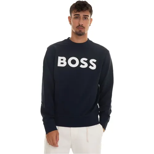 Sweatshirts, male, , Size: XL Maxi Logo Crewneck Sweatshirt - Boss - Modalova