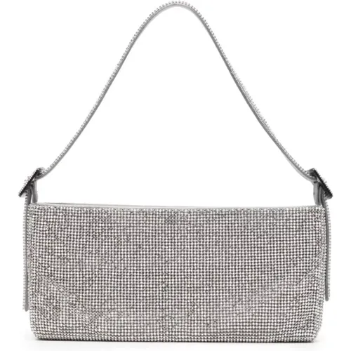Grey Rhinestone Embellished Rectangle Bag , female, Sizes: ONE SIZE - Benedetta Bruzziches - Modalova