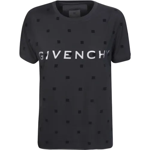 Schwarzes T-Shirt mit ikonischem Logo , Damen, Größe: S - Givenchy - Modalova