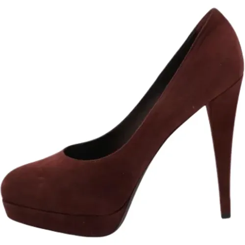 Pre-owned Pumps, female, , Size: 8 US Pre-owned Suede heels - Yves Saint Laurent Vintage - Modalova