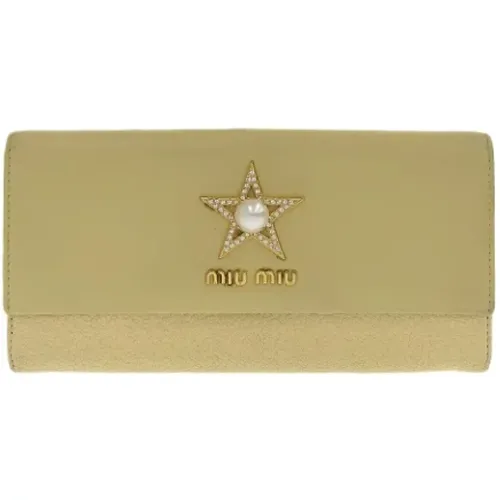 Pre-owned Leather wallets , female, Sizes: ONE SIZE - Miu Miu Pre-owned - Modalova