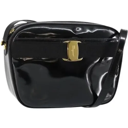 Pre-owned Cross Body Bags, female, , Size: ONE SIZE Pre-owned Coated Canvas Shoulder Bag - Salvatore Ferragamo Pre-owned - Modalova