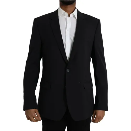 Formal Blazers, male, , Size: 2XL Slim Fit Single Breasted Blazer - Dolce & Gabbana - Modalova