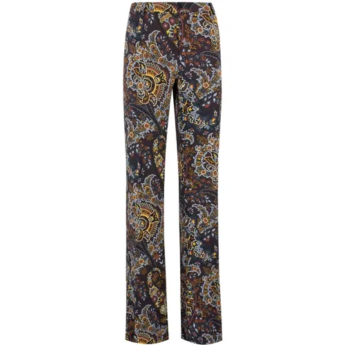 Wide Trousers, female, , Size: XS Floral Paisley Flared Trousers - ETRO - Modalova