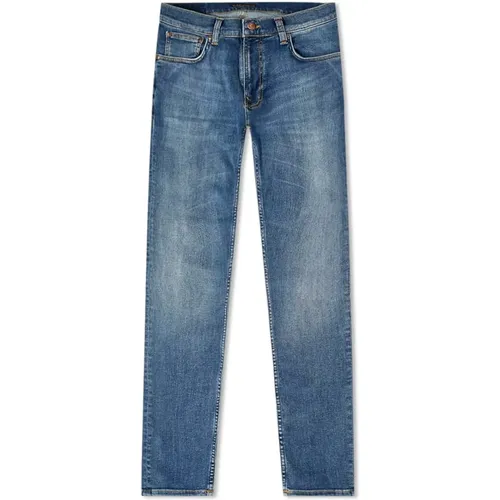 Tight Terry Steel Navy Denim Jeans , male, Sizes: W33, W34 - Nudie Jeans - Modalova