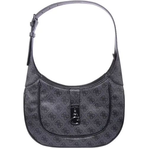 Stylish Maimie Hobo Handbag in 4G Coal , female, Sizes: ONE SIZE - Guess - Modalova