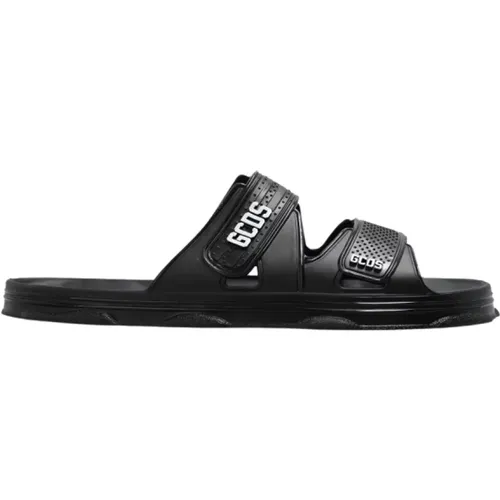 Sliders, male, , Size: 4 US Rubber slides with logo - Gcds - Modalova