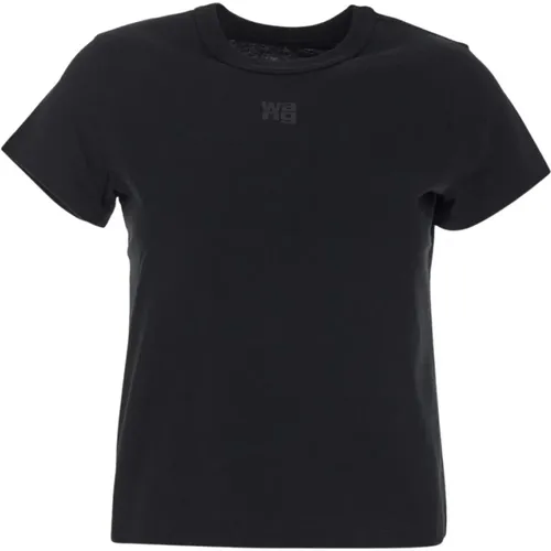 Baumwoll Tee Essential Shrunk Stil , Damen, Größe: XS - T by Alexander Wang - Modalova