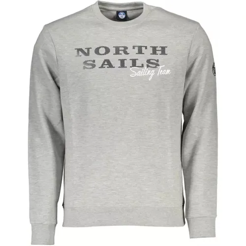 Graues Langarm-Sweatshirt mit Druck , Herren, Größe: 2XL - North Sails - Modalova