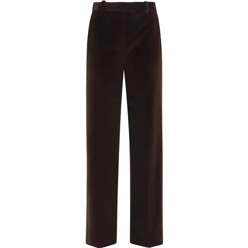 Wide Trousers, female, , Size: S Navy Velvet Straight Leg Pants - Circolo 1901 - Modalova