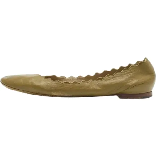 Pre-owned Flats, female, , Size: 8 1/2 US Pre-owned Leather flats - Chloé Pre-owned - Modalova