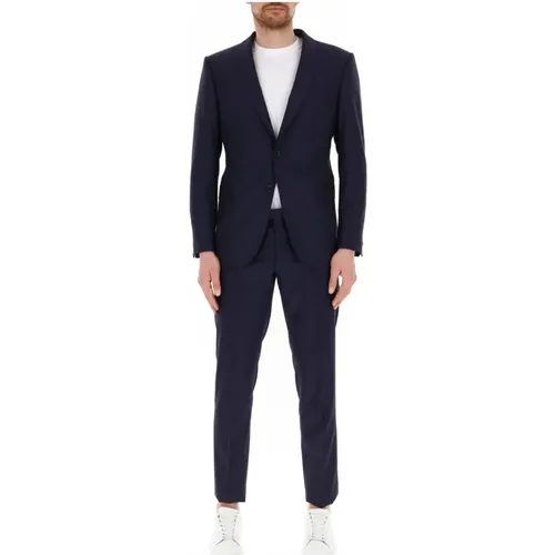 Single Breasted Suits, male, , Size: M Luxury Single Breasted Suit - Emporio Armani - Modalova