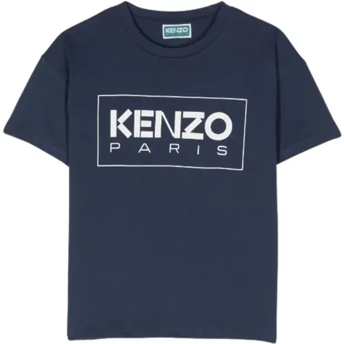 Kurzarm T-Shirt Navy Logo-Druck - Kenzo - Modalova