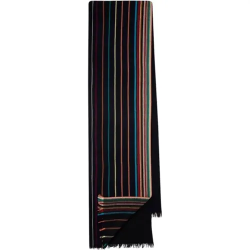 Winter Scarves, unisex, , Size: ONE SIZE Gradient 'Signature Stripe' Wool-Silk Scarf - Paul Smith - Modalova